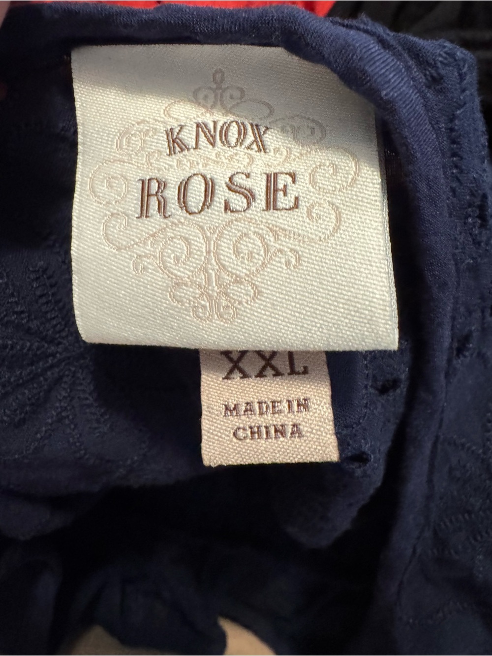 Knox Rose Navy Eyelet Lace Trim Sleeveless Top - Picture 7 of 8